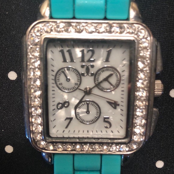 Charming Charlie mint green rhinestone face watch - Picture 4 of 4